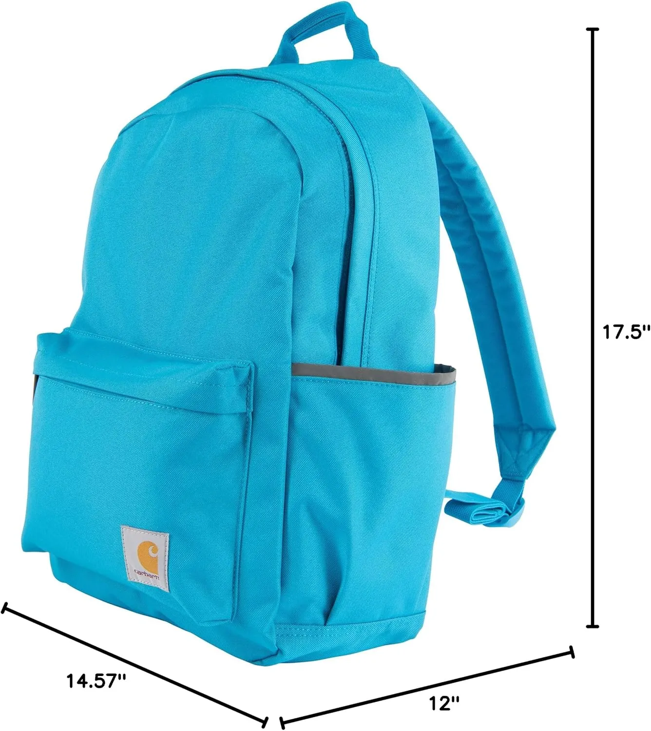Carhartt 21L Classic Backpack, Water-Resistant Pack W/ 15" Laptop Sleeve and Organizational Compartments, Atomic Blue, PFAS Free