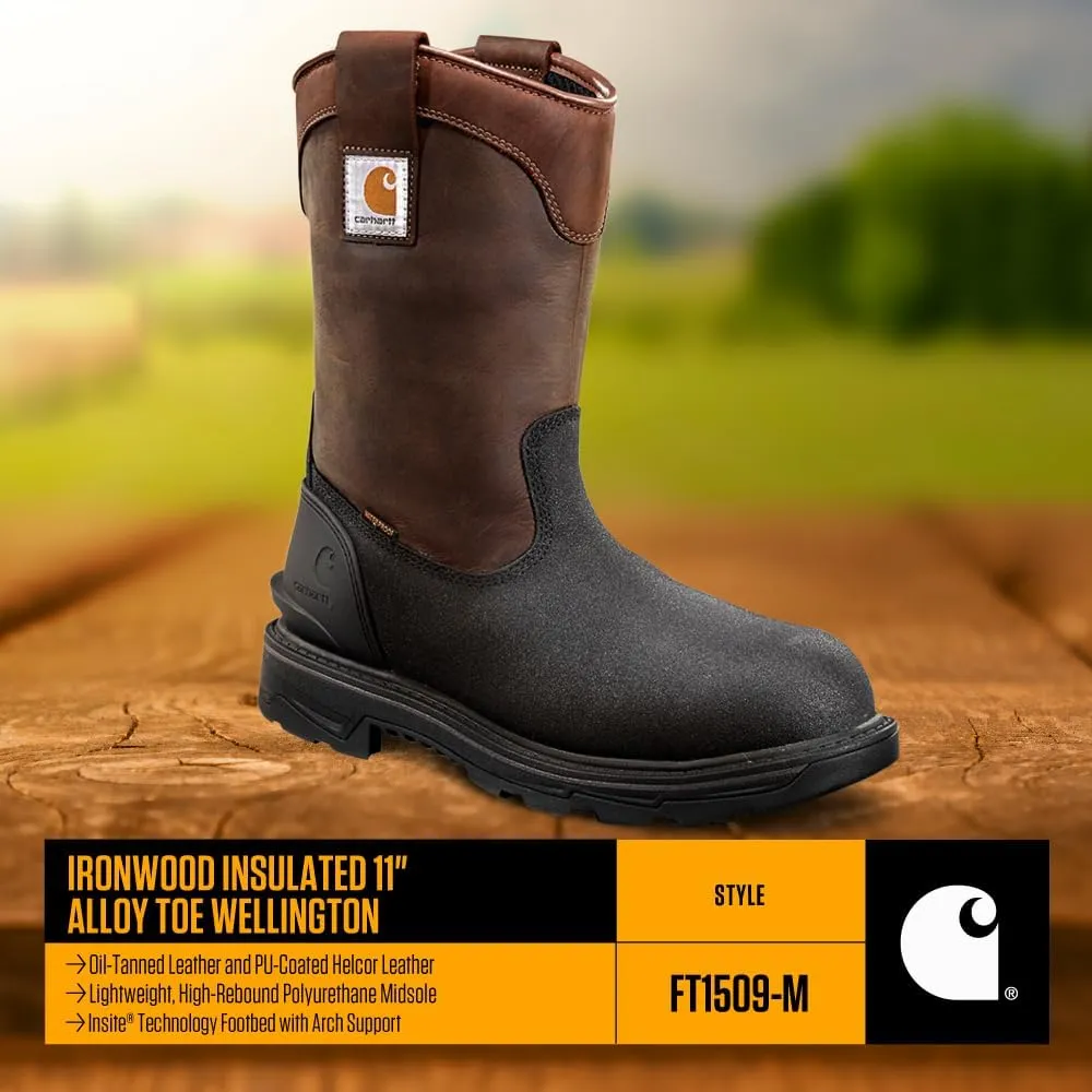 Carhartt Men's Ironwood Waterproof 11" Soft Toe Wellington Work Boots