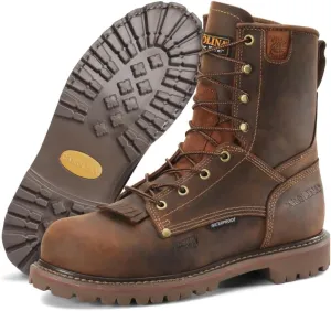 Carolina 28 Series 8" Composite Toe Waterproof Work Boots for Men - Cigar Leather Upper, AG7 Footbed, Removable Kiltie, EH-Rated