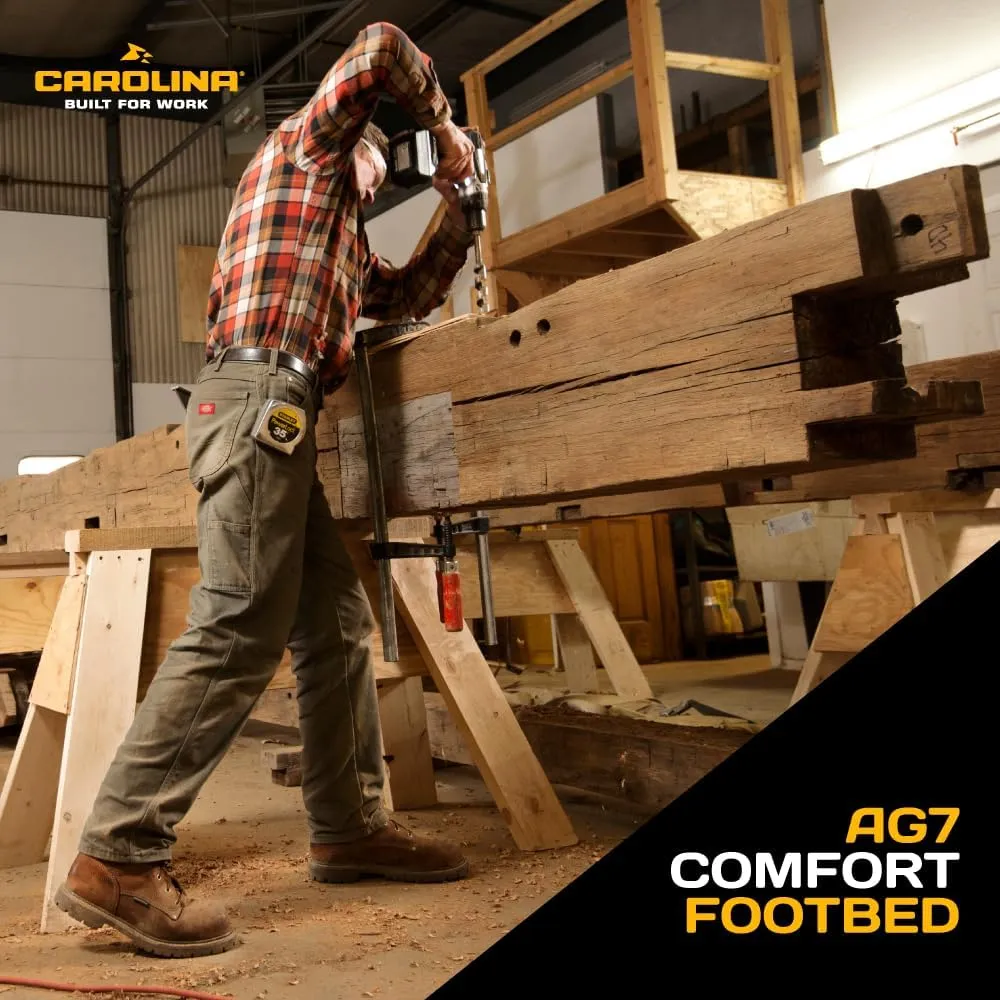 Carolina 28 Series 8" Composite Toe Waterproof Work Boots for Men - Cigar Leather Upper, AG7 Footbed, Removable Kiltie, EH-Rated