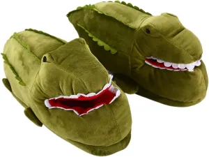 Cartoon animal crocodile cotton slippers cute winter home warm indoor and outdoor plush men and women's shoes