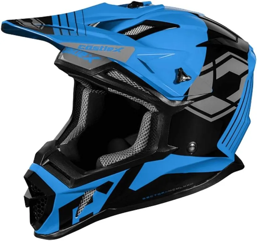 Castle X CX200 Sector Moto Helmet (Process Blue - X-Large)