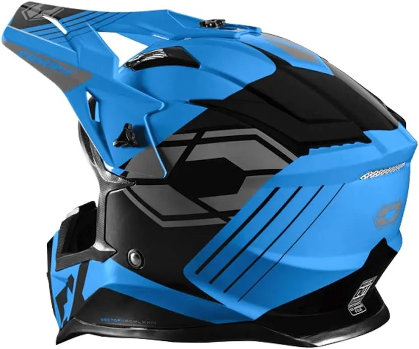 Castle X CX200 Sector Moto Helmet (Process Blue - X-Large)
