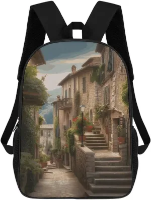 Casual Backpack for Men Women Waterproof Lightweight Daypack Travel Laptop Bag Italy Tuscan