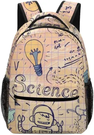 Casual Daypacks Backpacks Laptop Backpack Robot Rocket Science Fiction Lab Work Bussiness School Students Bookbag Travel Hiking Gym Bags Waterproof Lightweight Women Men