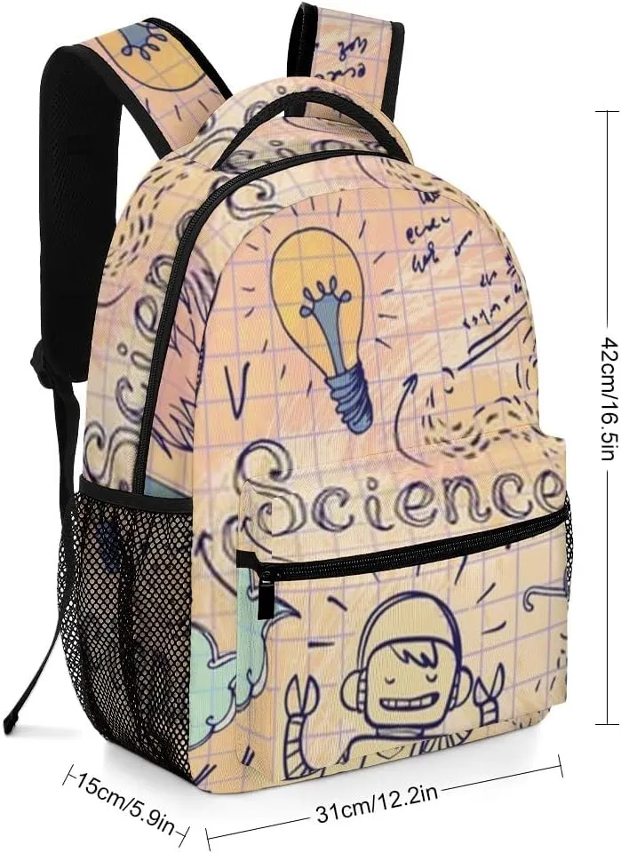 Casual Daypacks Backpacks Laptop Backpack Robot Rocket Science Fiction Lab Work Bussiness School Students Bookbag Travel Hiking Gym Bags Waterproof Lightweight Women Men