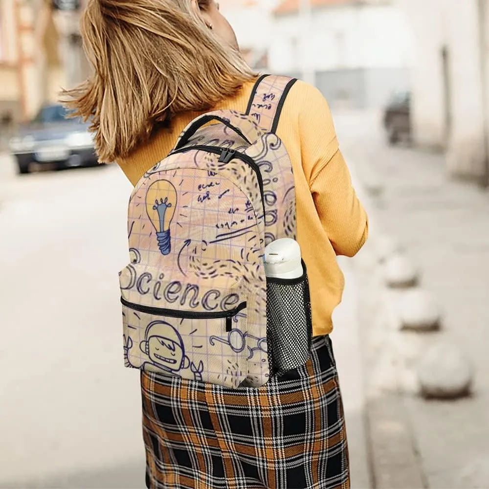 Casual Daypacks Backpacks Laptop Backpack Robot Rocket Science Fiction Lab Work Bussiness School Students Bookbag Travel Hiking Gym Bags Waterproof Lightweight Women Men