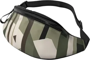 Casual Hardwoods Green Camo Printed Fanny Pack,Crossbody Fanny packs for women Men Waist Bag for Running Travel
