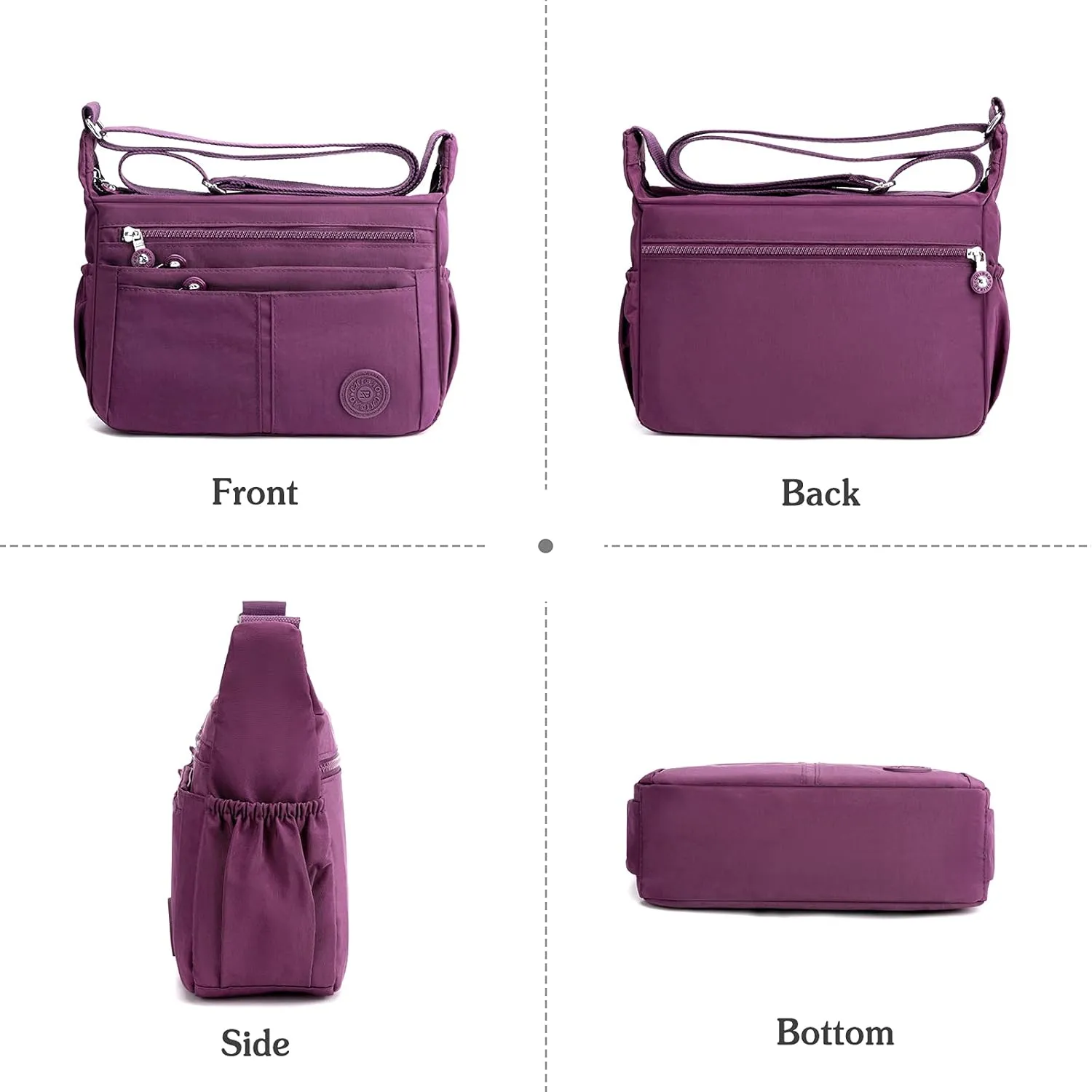 Casual Shoulder Bag Women Satchel Waterproof Nylon for Sport Work Shop