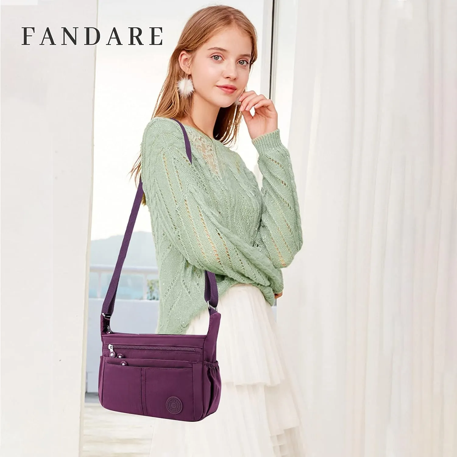 Casual Shoulder Bag Women Satchel Waterproof Nylon for Sport Work Shop
