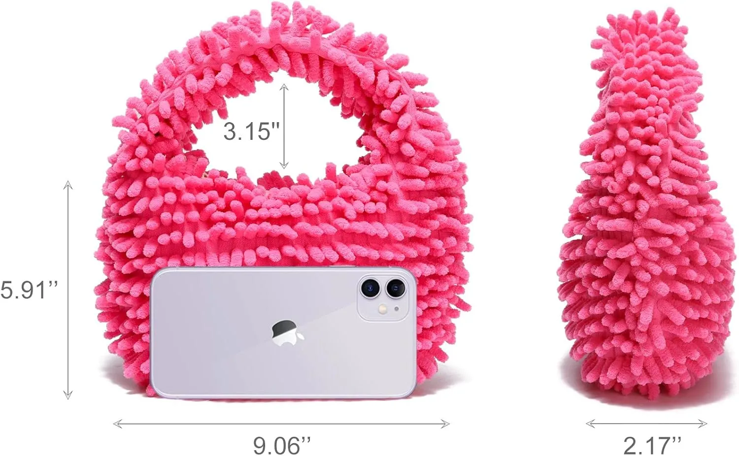 CATMICOO Y2K Fuzzy Purse, Fluffy Tote Bag, Cute Plush Purse for Women