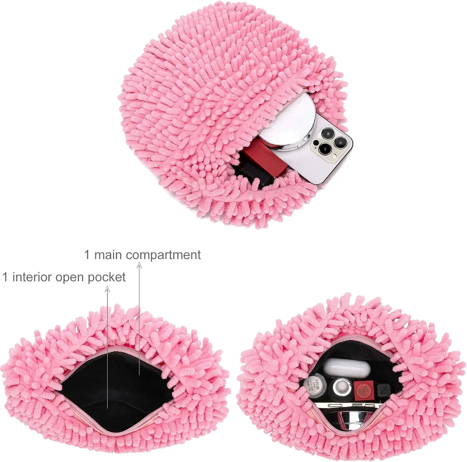 CATMICOO Y2K Fuzzy Purse, Fluffy Tote Bag, Cute Plush Purse for Women