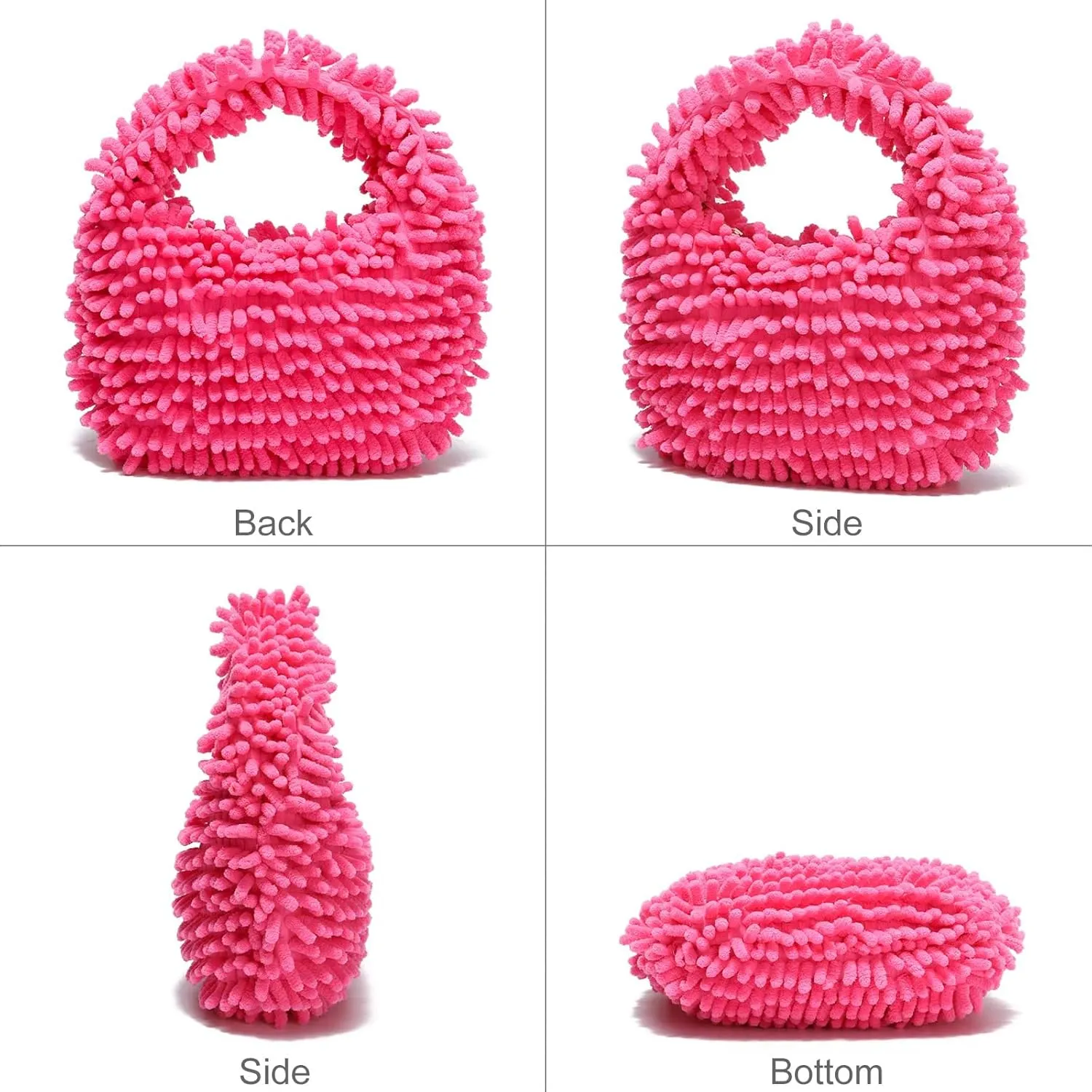 CATMICOO Y2K Fuzzy Purse, Fluffy Tote Bag, Cute Plush Purse for Women