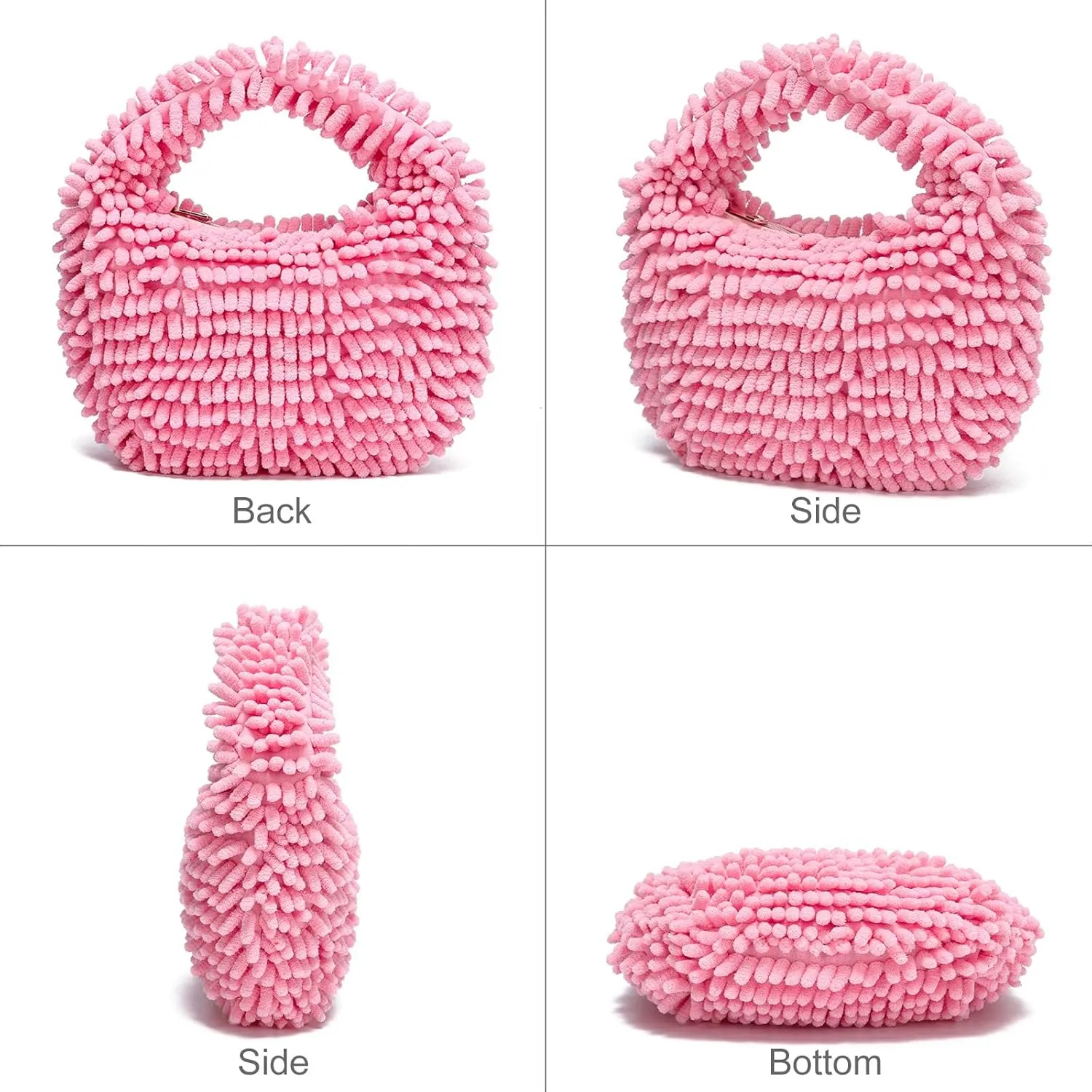 CATMICOO Y2K Fuzzy Purse, Fluffy Tote Bag, Cute Plush Purse for Women