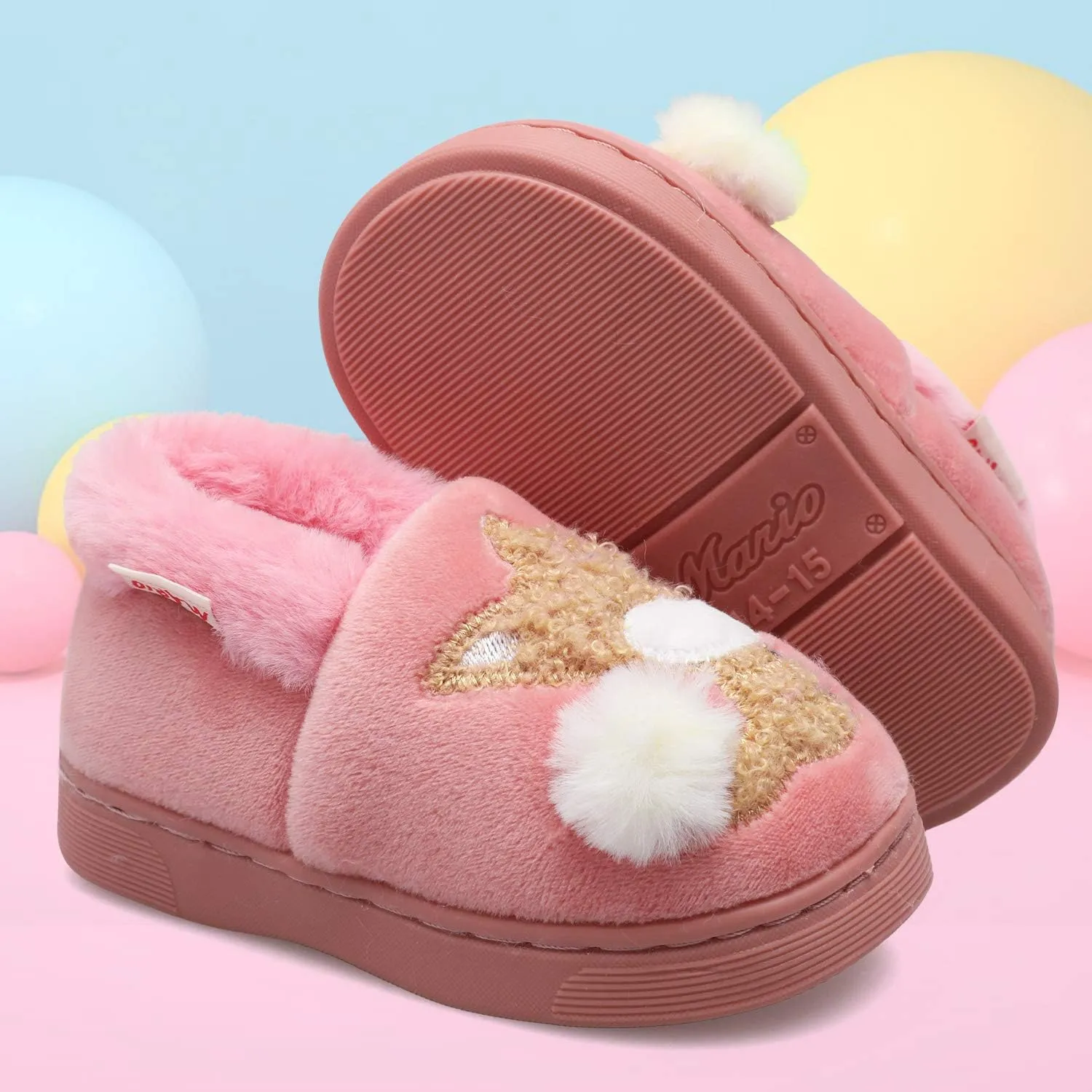 Centipede Demon Plush Warm Slippers for Girls Boys Kids Toddlers Winter Fur Lined Indoor House Home Shoes