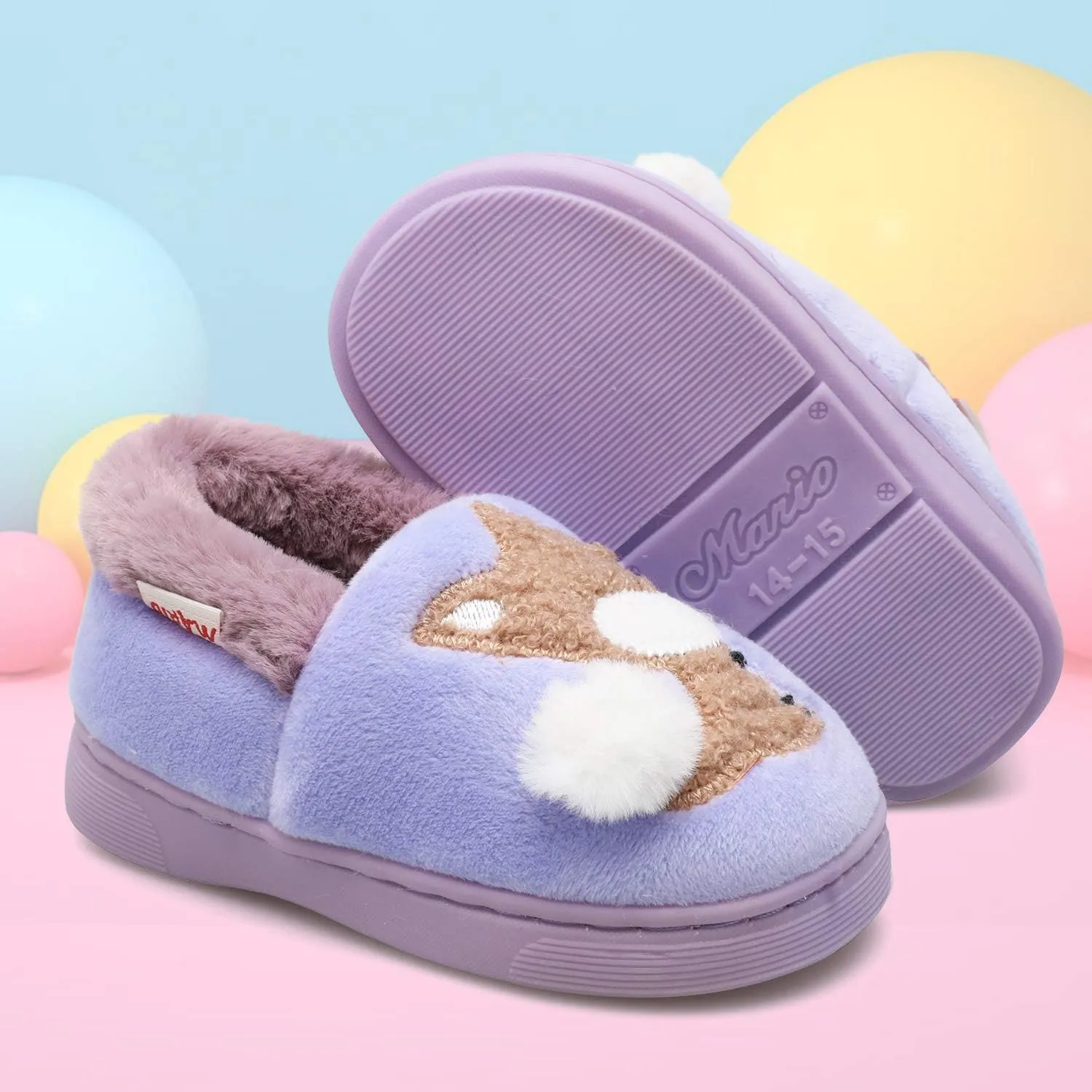 Centipede Demon Plush Warm Slippers for Girls Boys Kids Toddlers Winter Fur Lined Indoor House Home Shoes