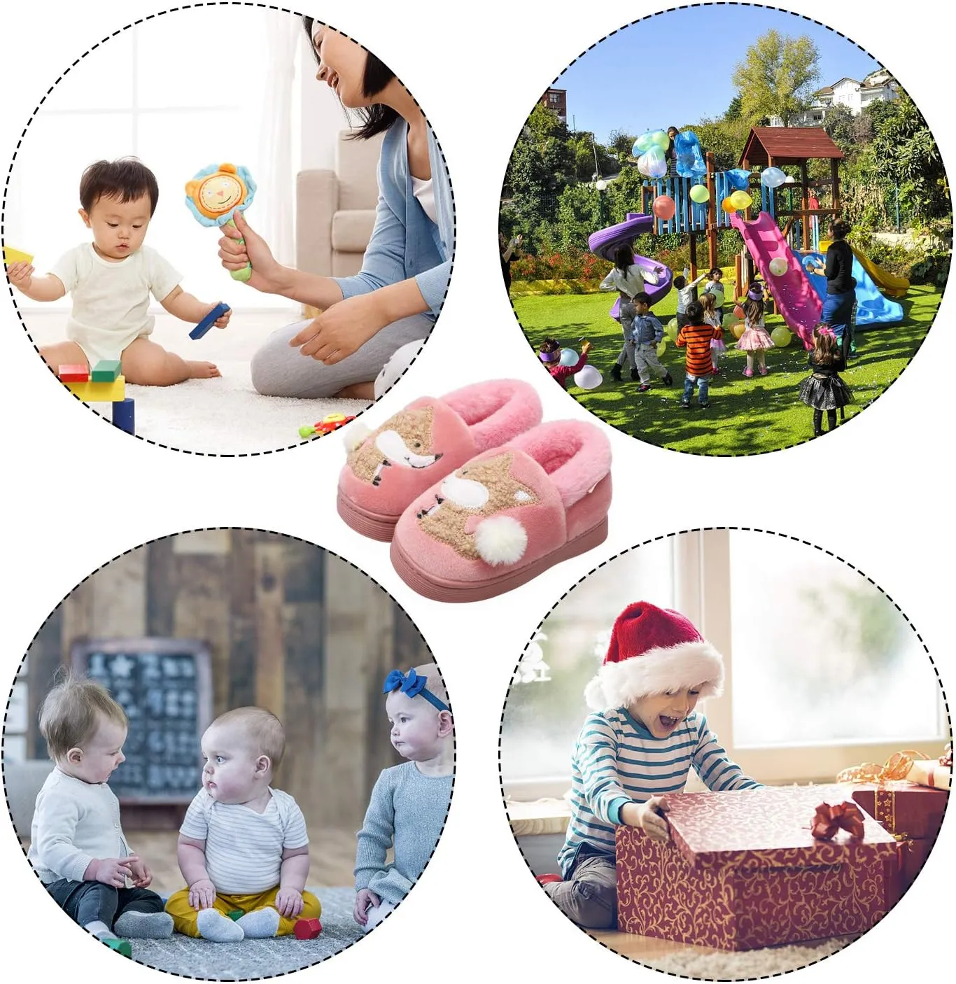 Centipede Demon Plush Warm Slippers for Girls Boys Kids Toddlers Winter Fur Lined Indoor House Home Shoes