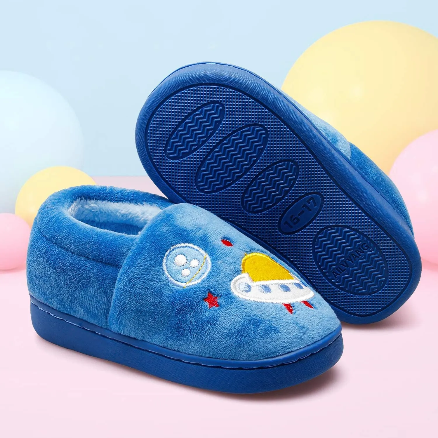 Centipede Demon Plush Warm Slippers for Girls Boys Kids Toddlers Winter Fur Lined Indoor House Home Shoes