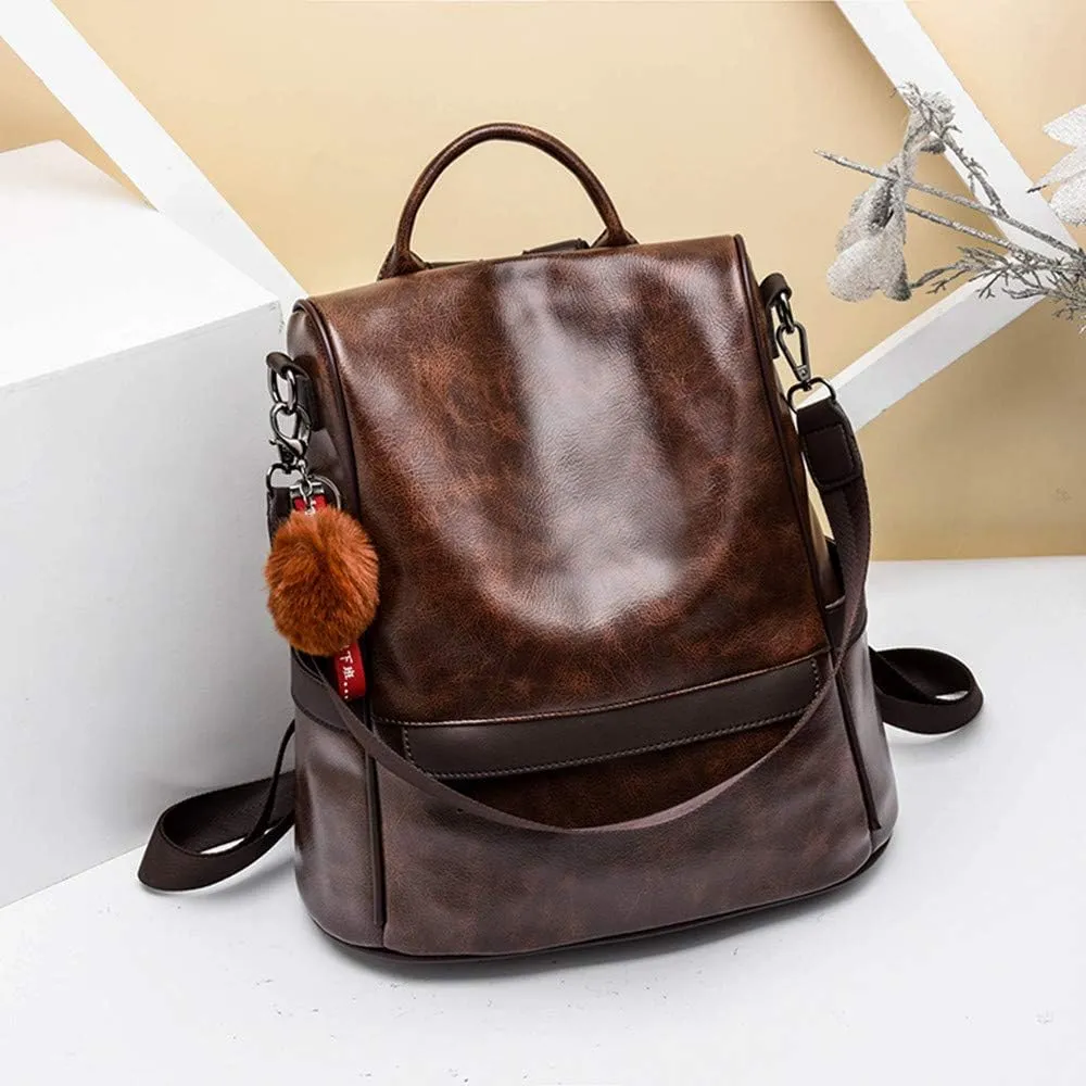 CHERUTY Women Backpack Purse PU Leather Anti-theft Casual Shoulder Bag Fashion Ladies Satchel Bags
