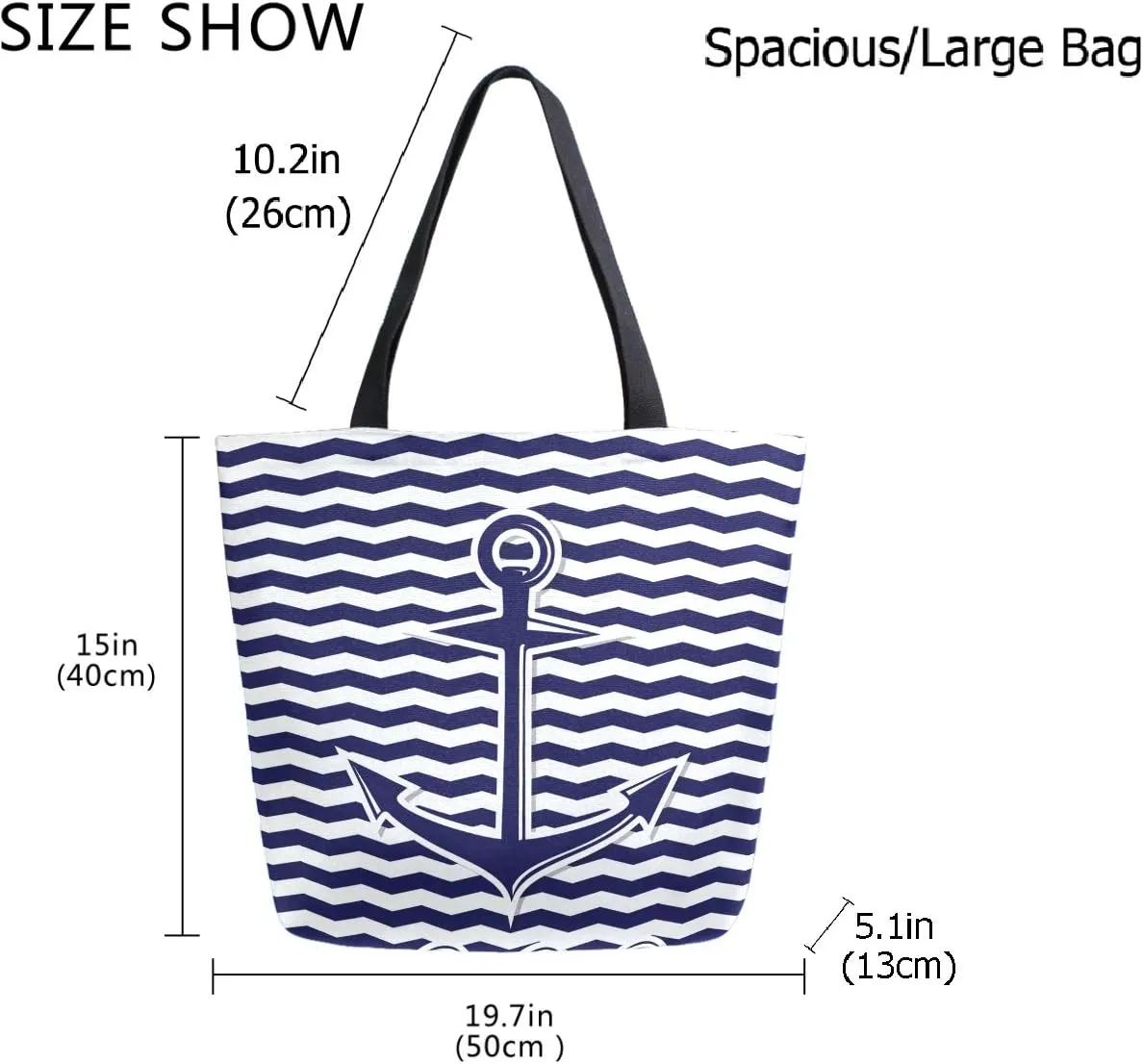 Chic Lifelike Pattern Extra Large Shoulder Tote Bag for Beach Travel Weekender Gym Grocery Shopping