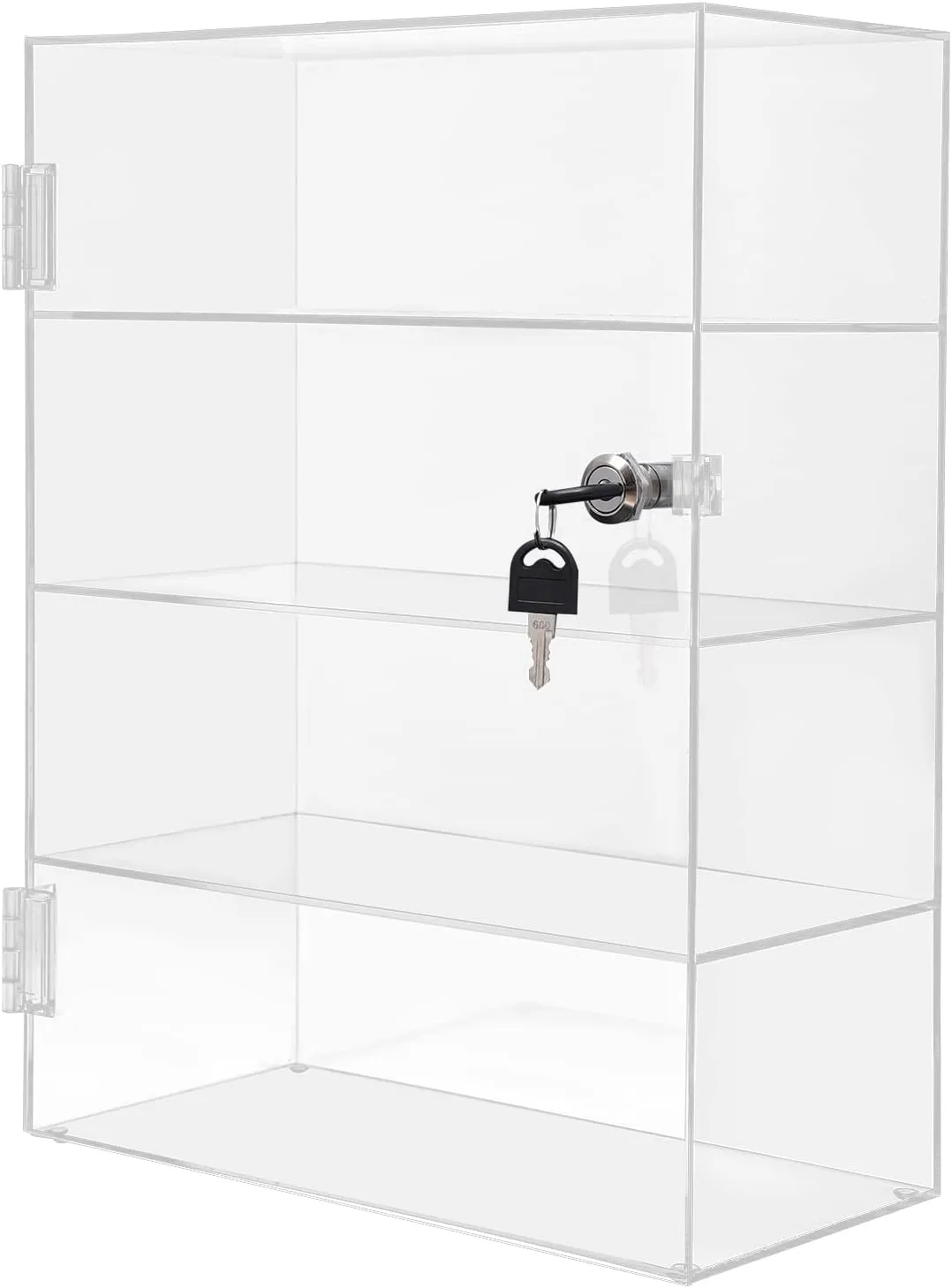Clear Acrylic Display Case, 4 Layer Transparent Countertop Showcase for Mini Pop Figures, Display Showcase with Lock, Acrylic Display Box Display Cabinet for Toy Collectibles Stone Rock