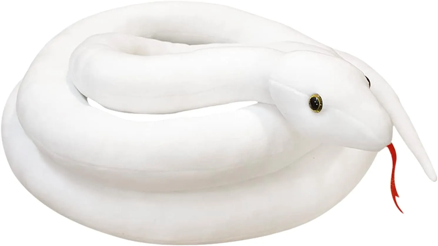 Clobeau 78 Inch White Snake Plush, Snake Stuffed Animal, Realistic Stuffed Snakes Plush Toy for Kids, White