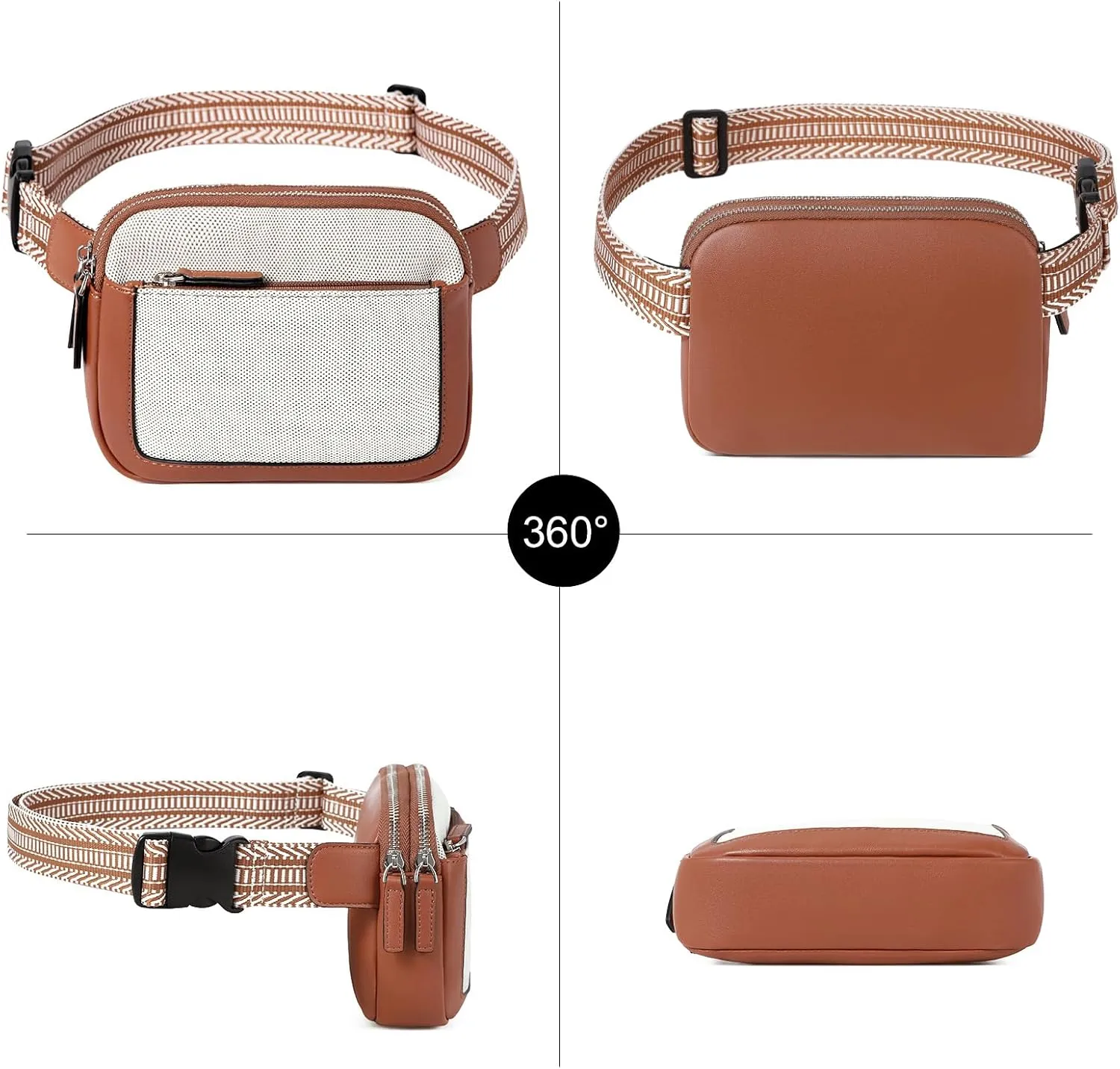 CLUCI Belt Bag for Women, Mini Everywhere Crossbody Waist Bag Adjustable Strap, Vegan Leather Women's Fanny Pack