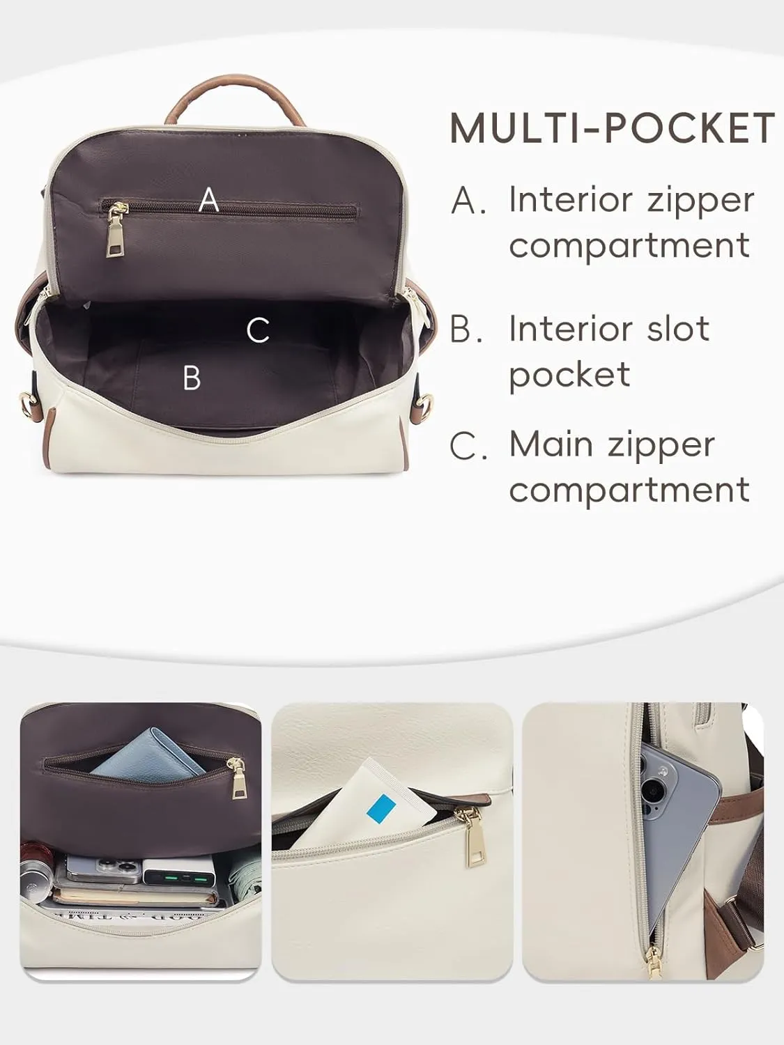 CLUCI Womens Backpack Purse Leather Anti-theft Large Fashion Designer Travel Bag Ladies Shoulder Bags