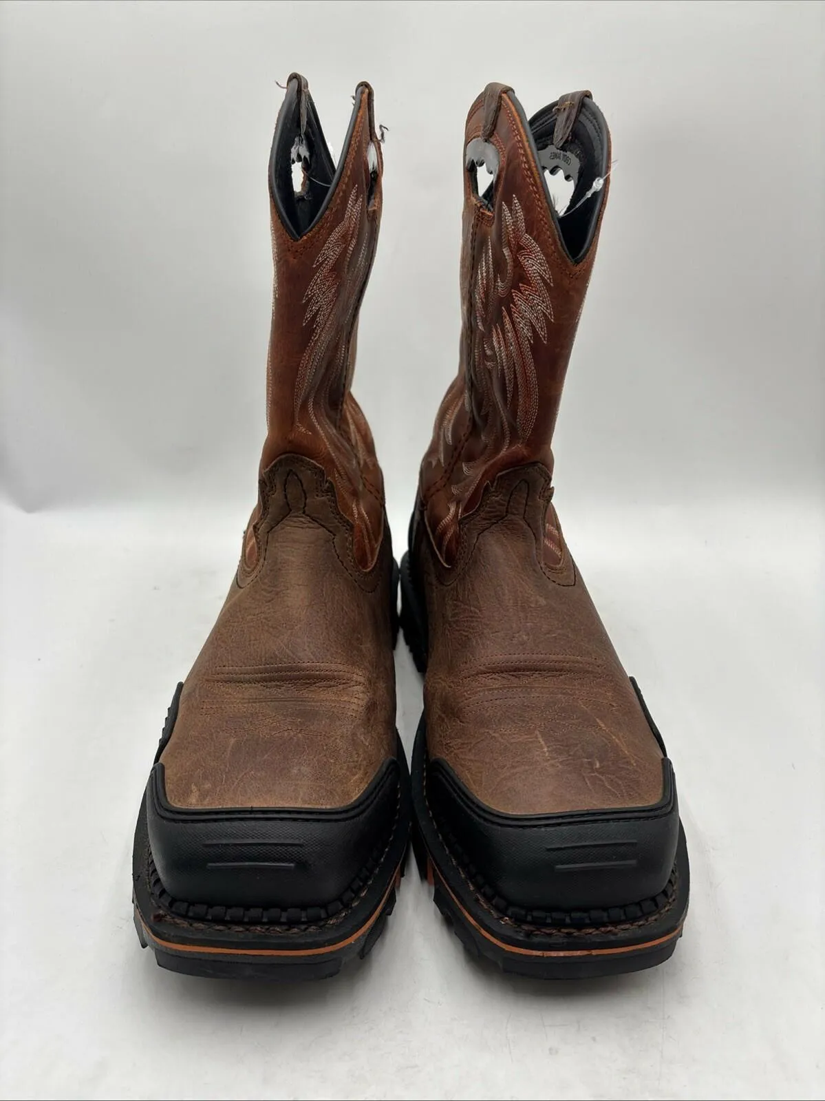 Cody James Men's Decimator Waterproof Western Work Boots Orange/Brown Size 13D - Very Good