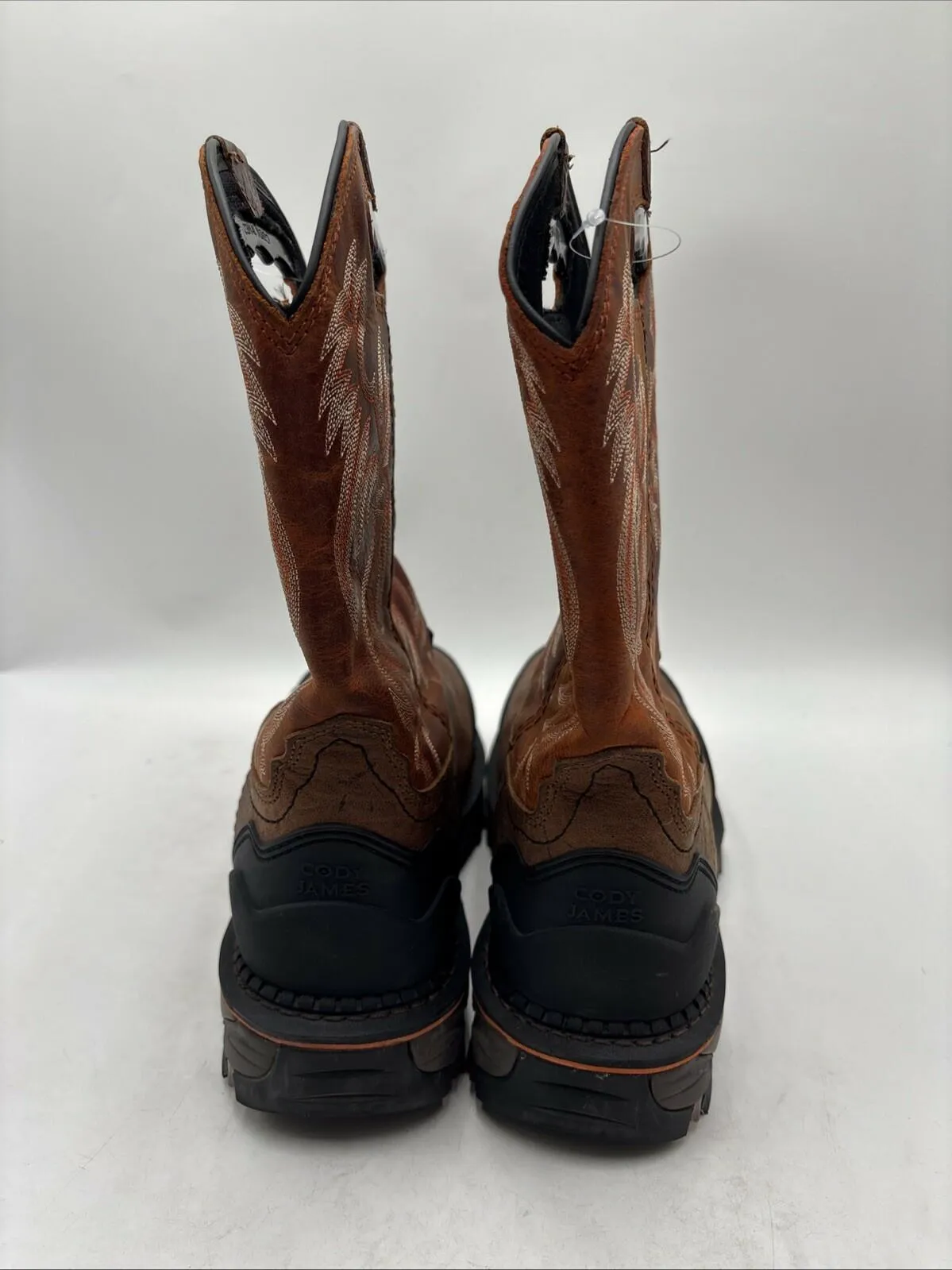 Cody James Men's Decimator Waterproof Western Work Boots Orange/Brown Size 13D - Very Good