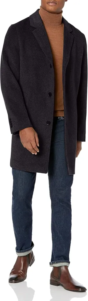 Cole Haan mens Wool Plus Topper Button Front Coat
