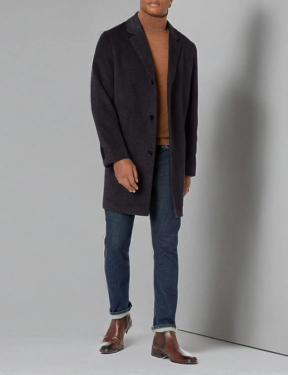 Cole Haan mens Wool Plus Topper Button Front Coat
