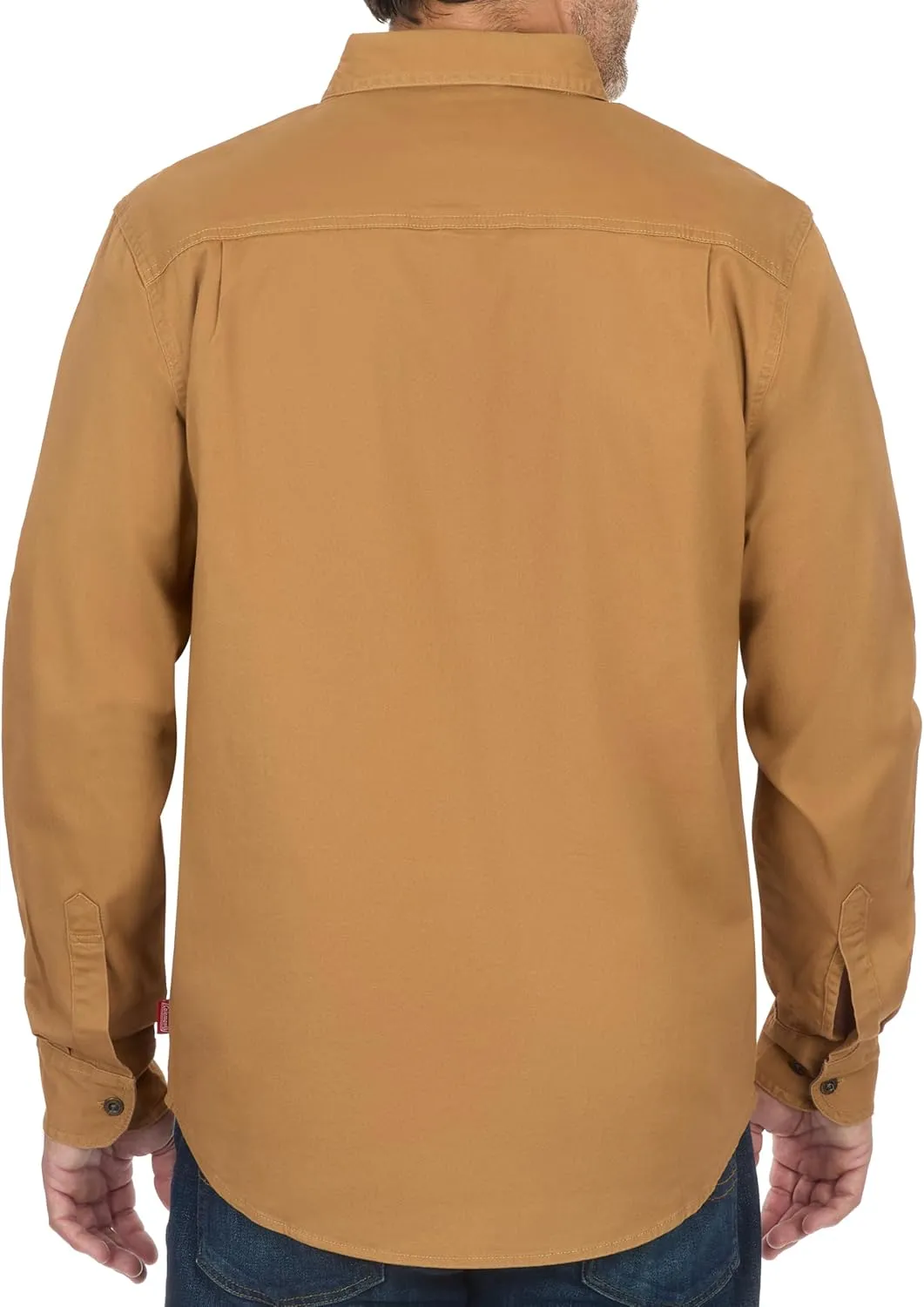 Coleman Men's Stretch Twill Workwear Long Sleeve Button-Down Shirt with Metal Buttons