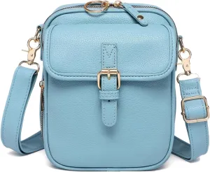 Collaboraten1 Crossbody Leather Bag, Double Layer, with Card Holder, Women's Anti-Theft Vintage Shoulder Messenger Bag