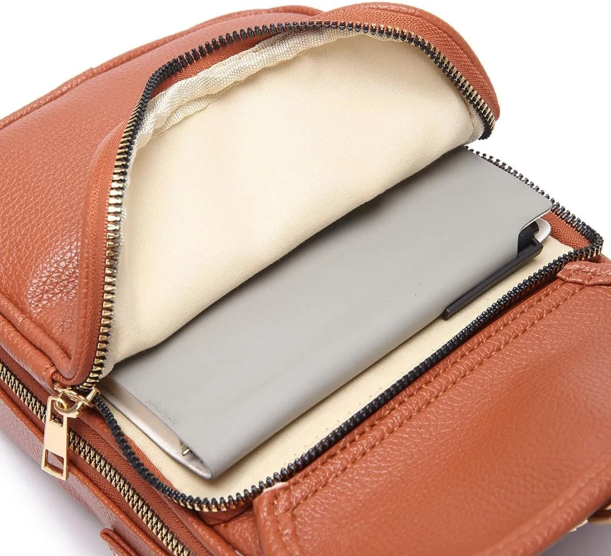 Collaboraten1 Crossbody Leather Bag, Purse Cross Body, Crossbody Shoulder Leather Wallet with Card Slots for Women Men