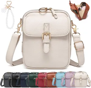 Collaboraten1 Crossbody Leather Bag, Purse Cross Body, Crossbody Shoulder Leather Wallet with Card Slots for Women Men