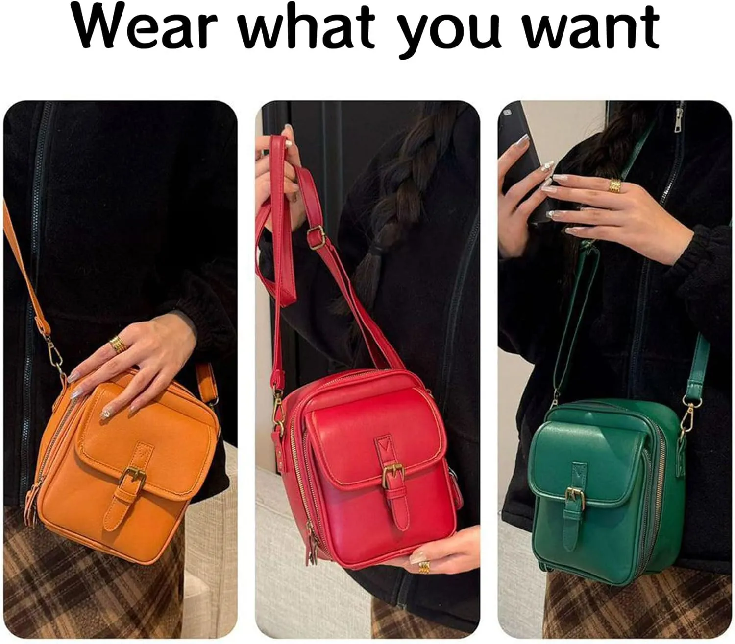 Collaboraten1 Crossbody Leather Bag, Urvash Crossbody Anti Theft Leather Bag for Women Travel