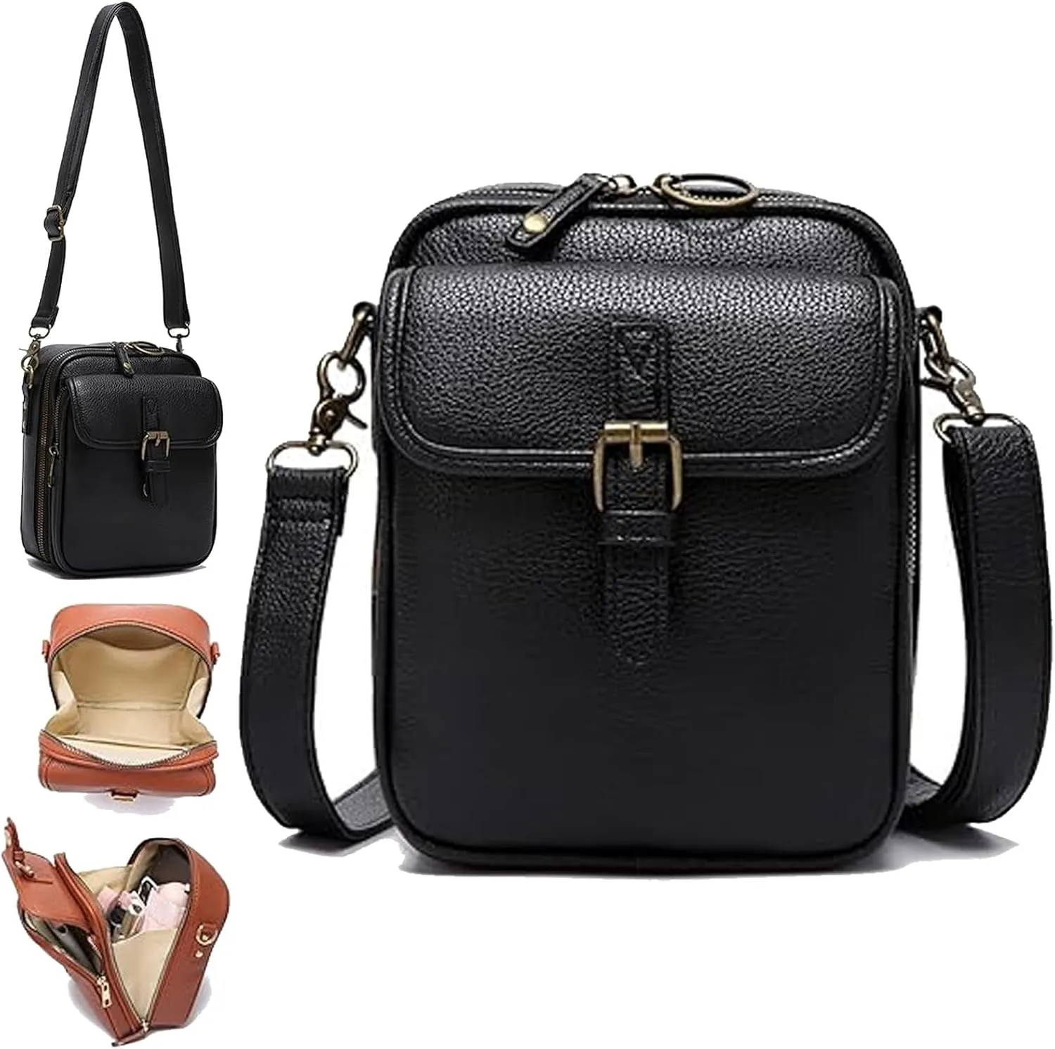Collaboraten1 Crossbody Leather Bag, Urvashi Collaborateam Tojoyride Anti Theft Purse Bag with Built in Wallet for Women