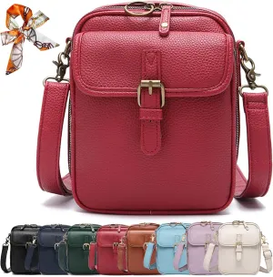 Collaboraten1 Crossbody Leather Bag, Urvashi Crossbody Leather Bag for women, with Built in Wallet, Vintage Anti-Theft