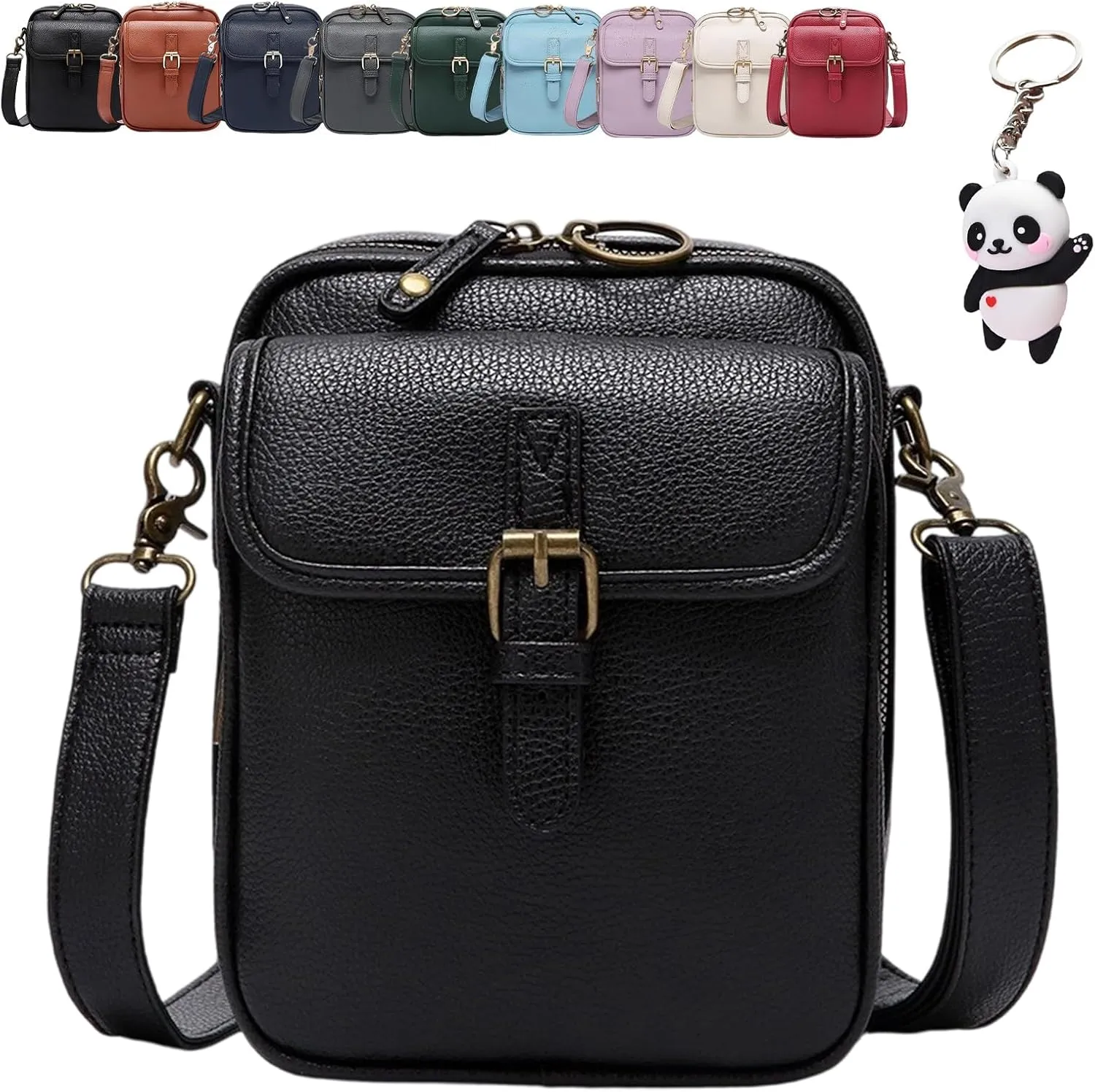 Collaboraten1 Crossbody Leather Bag, Urvashi Large Capacity Anti-Theft Vintage Bag with 10 Card Slots