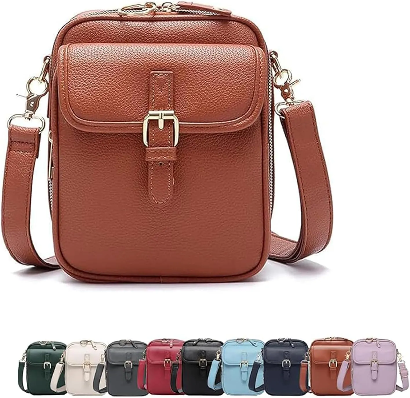 Collaboraten1 Crossbody Leather Bag, with Built in Wallet, Anti-Theft Retro Design