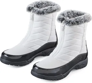 Collections Etc Totes� Ladies Quilted Waterproof Calf-Length Zip-Front Boots with Plush Lining