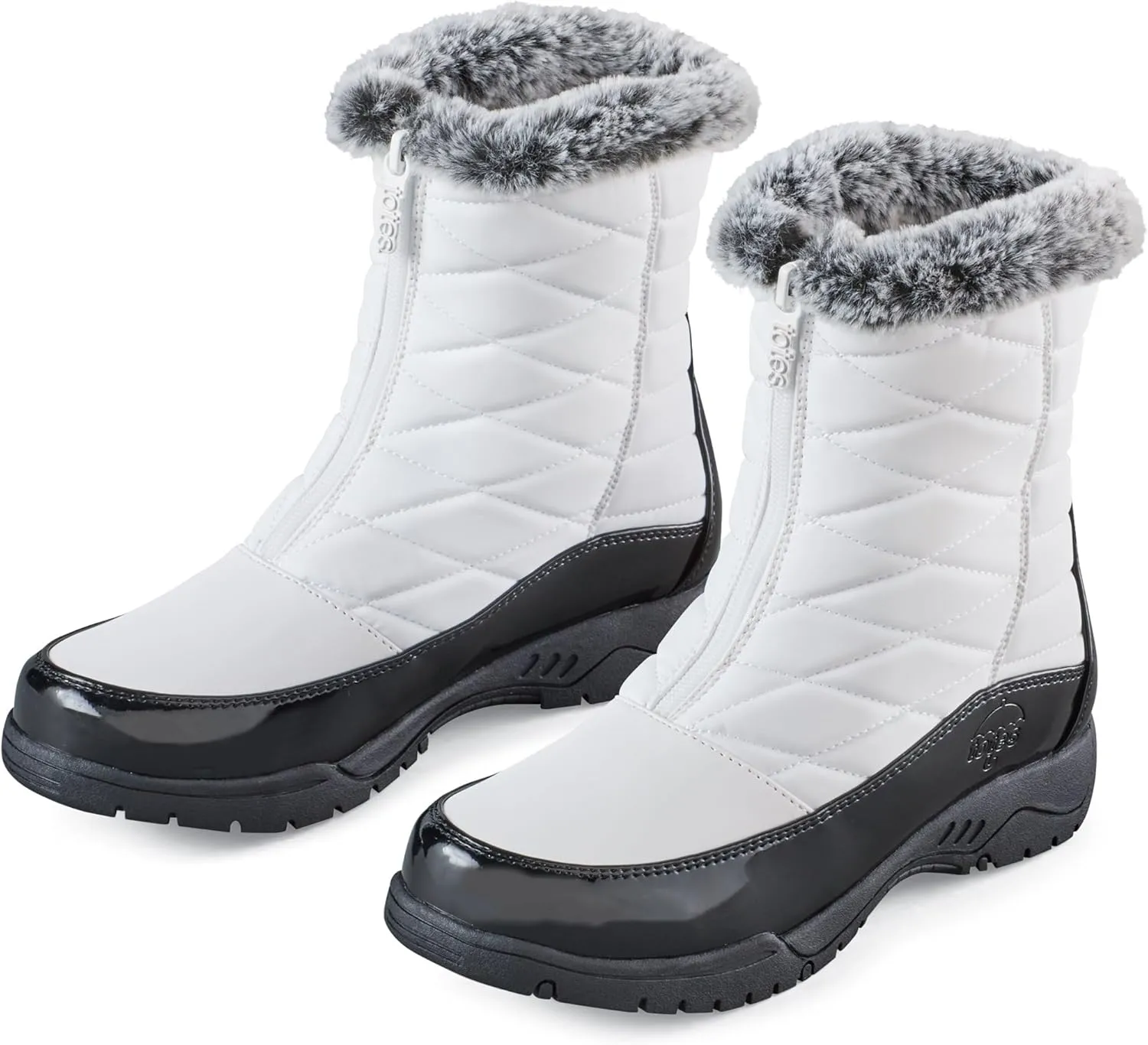 Collections Etc Totes� Ladies Quilted Waterproof Calf-Length Zip-Front Boots with Plush Lining