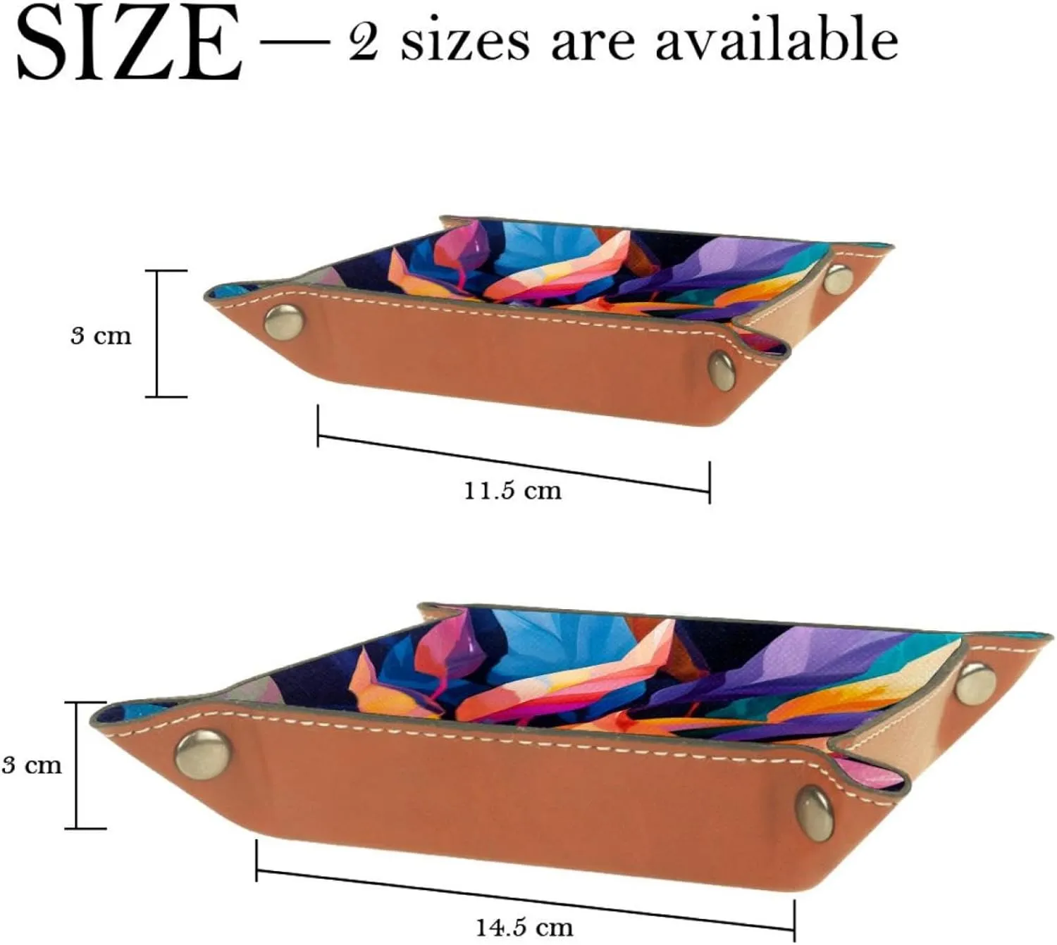 Colorful Plant Leaves Stacking Jewelry Organizer Trays, Desk Drawer Organizer Tray for Earrings, Bracelets, Rings, Small and Stylish