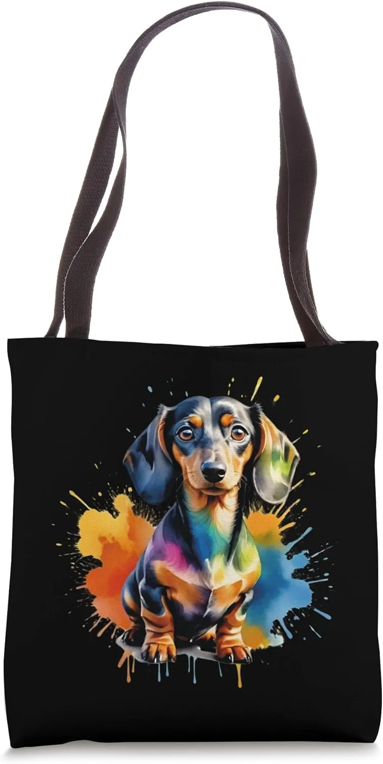 Colorful Wiener & Dachshund Tote Bag