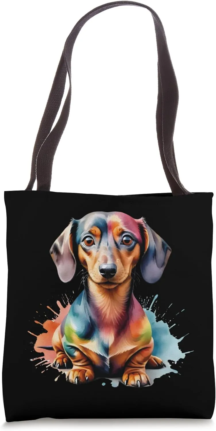 Colorful Wiener & Dachshund Tote Bag