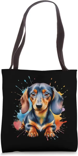 Colorful Wiener & Dachshund Tote Bag