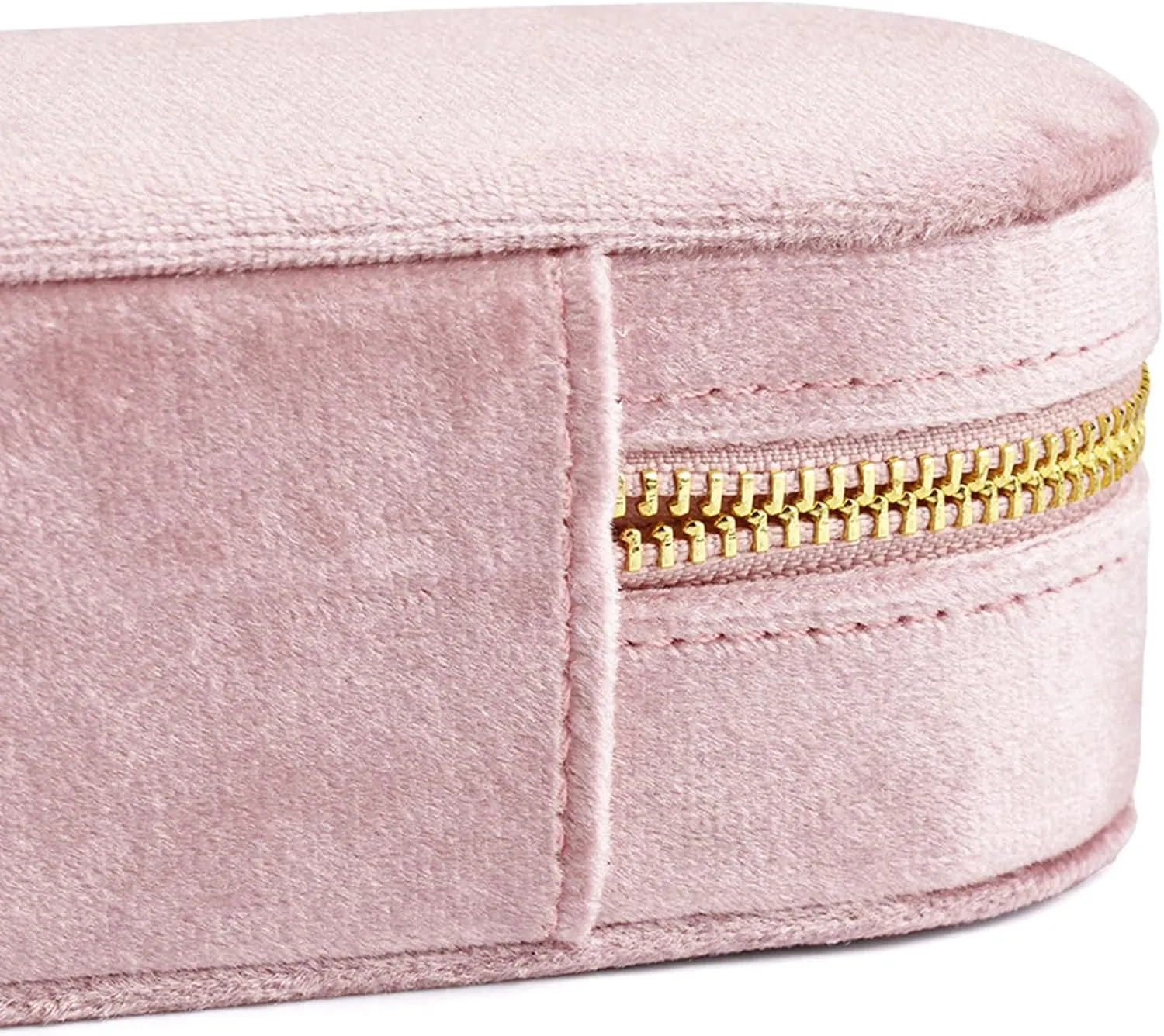 Compact Plush Jewelry Holder Protective Plush Jewelry Container with Zips for Necklaces and Small Trinkets