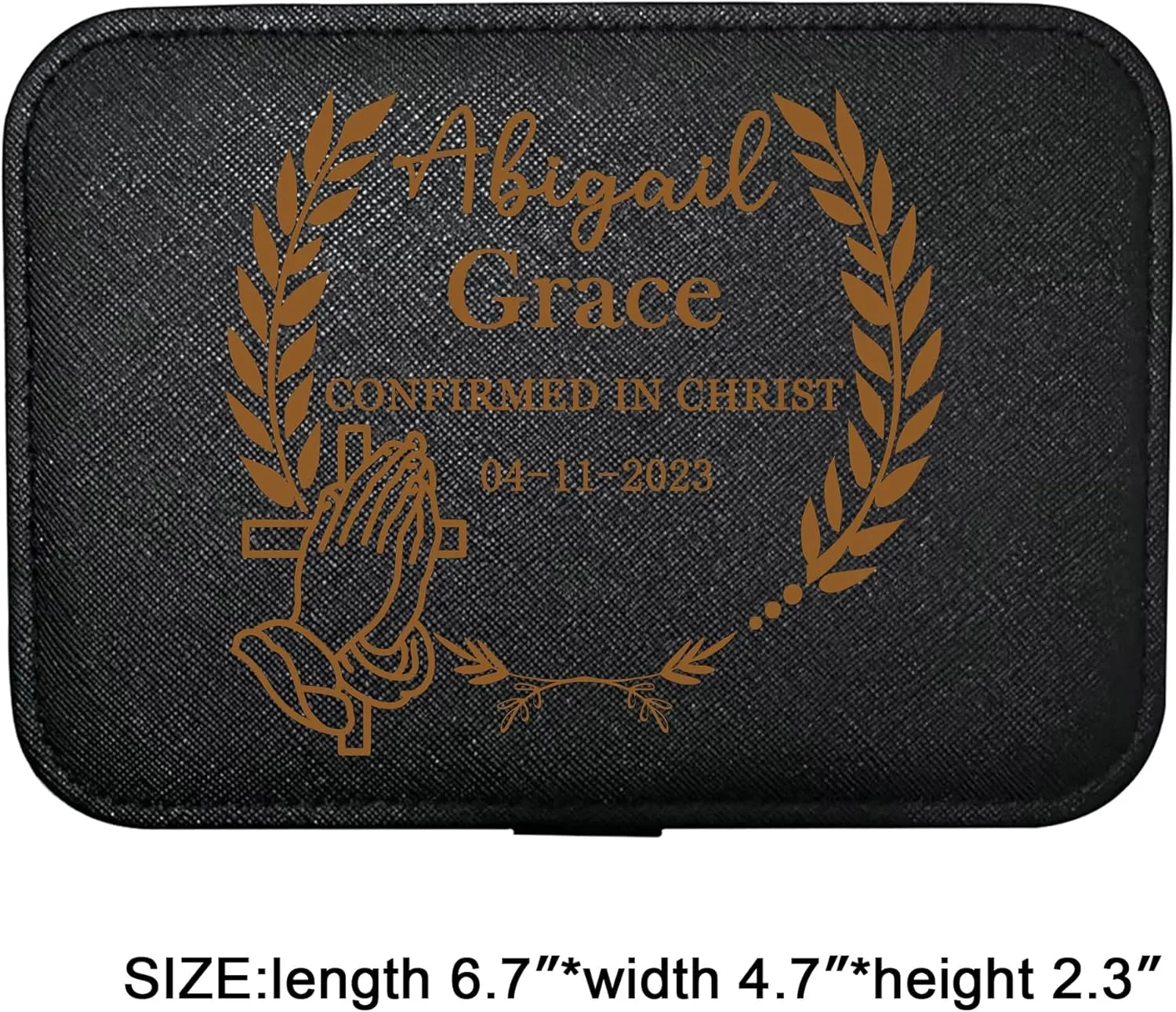 Confirmation Gifts for Teen Girls Teenagers Personalized Jewelry Box Organizer Custom Name Date Cross, Confirmation Gifts for Women Customized Travel Jewelry Case Confirmation Keepsake