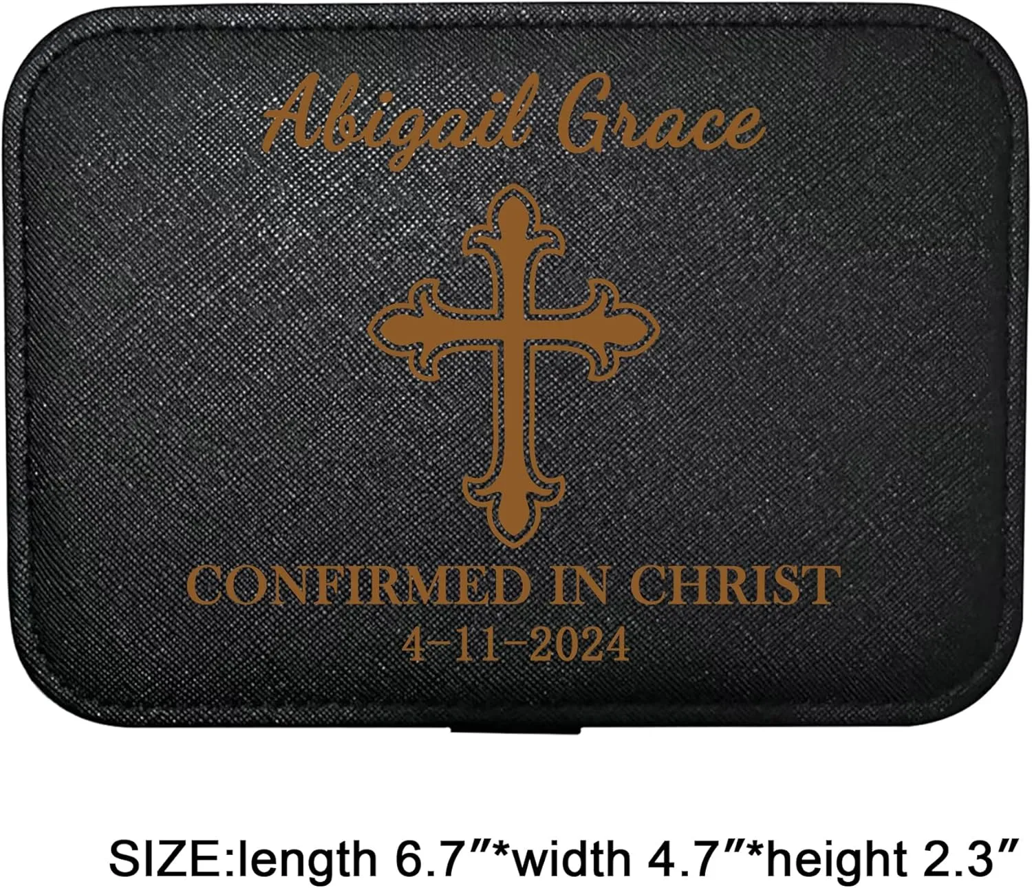 Confirmation Gifts for Teen Girls Teenagers Personalized Jewelry Box Organizer Custom Name Date Cross, Confirmation Gifts for Women Customized Travel Jewelry Case Confirmation Keepsake